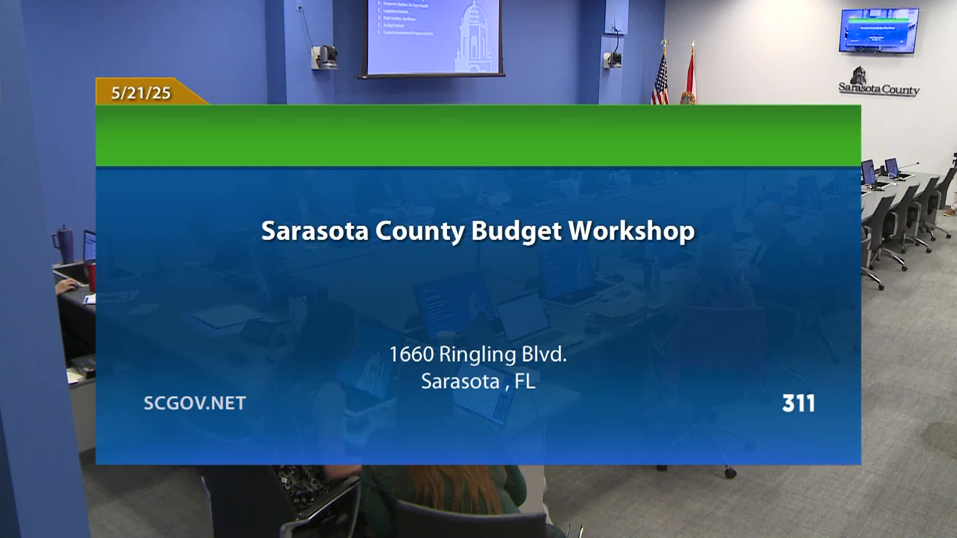 Sarasota Board of County Commissioners Budget Workshop 2: 5/21/2025