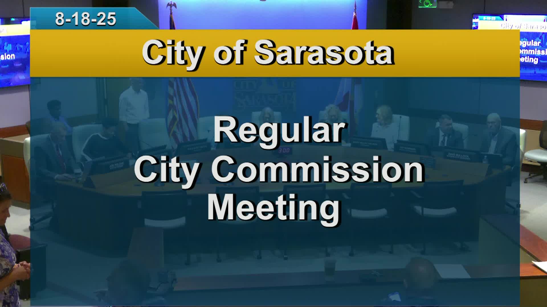 Sarasota City Commission Meeting: 8/18/2025